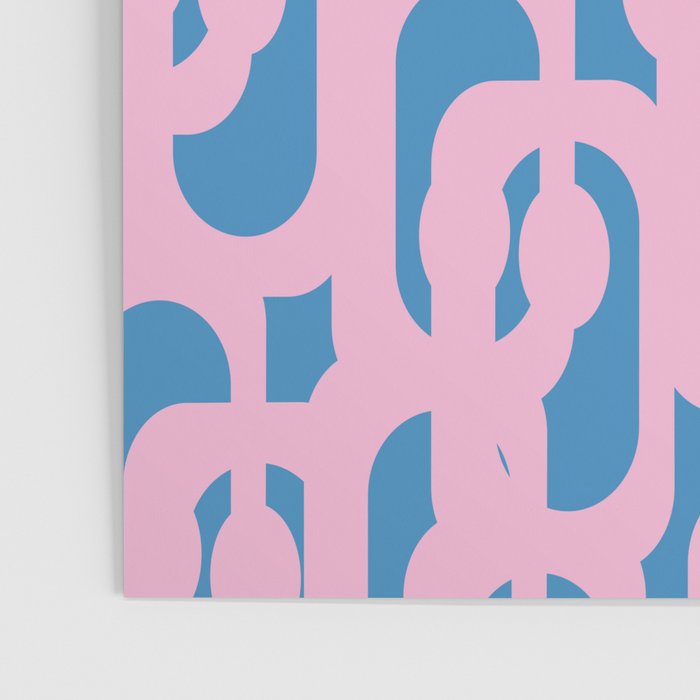 Colorful Contemporary Abstract Loop Pattern in Pink and Blue Poster Gallery Image 3