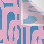 Colorful Contemporary Abstract Loop Pattern in Pink and Blue Wall Tapestry Gallery Image 3