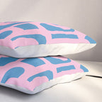 Colorful Contemporary Abstract Loop Pattern in Pink and Blue Pillow Sham Gallery Image 3