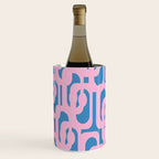 Colorful Contemporary Abstract Loop Pattern in Pink and Blue Wine Chiller Gallery Image 2
