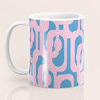 Colorful Contemporary Abstract Loop Pattern in Pink and Blue Coffee Mug Gallery Image 3