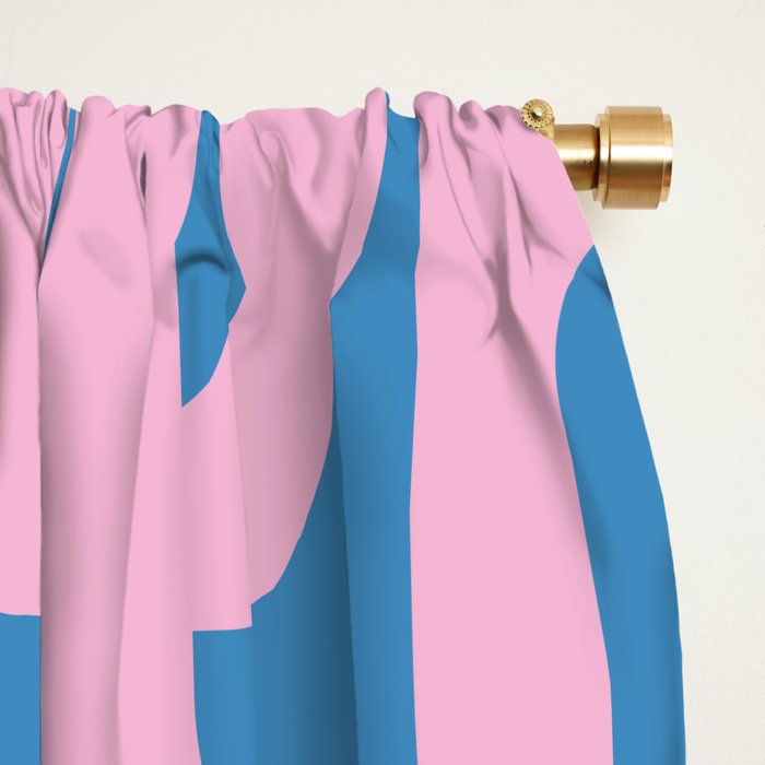 Colorful Contemporary Abstract Loop Pattern in Pink and Blue Window Curtain Gallery Image 2