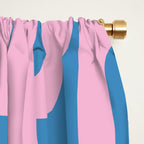 Colorful Contemporary Abstract Loop Pattern in Pink and Blue Window Curtain Gallery Image 2