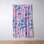 Colorful Contemporary Abstract Loop Pattern in Pink and Blue Window Curtain Gallery Image 3