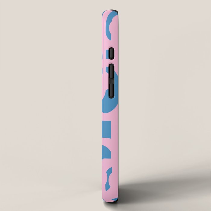Colorful Contemporary Abstract Loop Pattern in Pink and Blue iPhone Case Gallery Image 2