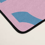 Colorful Contemporary Abstract Loop Pattern in Pink and Blue Desk Mat Gallery Image 4