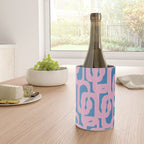 Colorful Contemporary Abstract Loop Pattern in Pink and Blue Wine Chiller Gallery Image 4