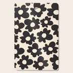 Black and White - Abstract Flower Shape - Cream Background Cutting Board Gallery Image 1