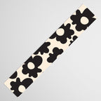 Black and White - Abstract Flower Shape - Cream Background Table Runner Gallery Image 3