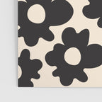 Black and White - Abstract Flower Shape - Cream Background Poster Gallery Image 3