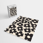 Black and White - Abstract Flower Shape - Cream Background Jigsaw Puzzle Gallery Image 2
