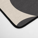 Black and White - Abstract Flower Shape - Cream Background Desk Mat Gallery Image 4