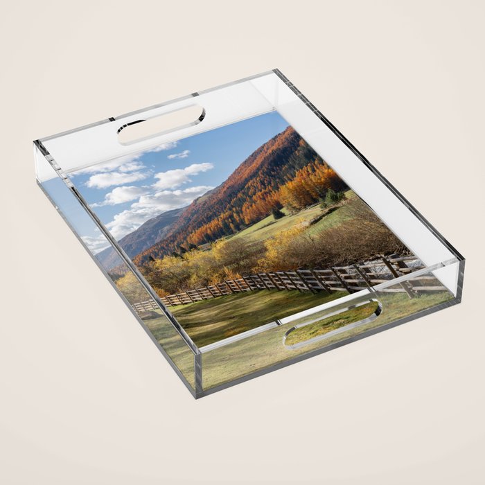 Italian Dolomites in Autumn Travel Photography Acrylic Tray Gallery Image 1