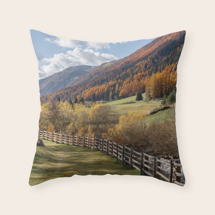 Italian Dolomites in Autumn Travel Photography Throw Pillow Gallery Image 6