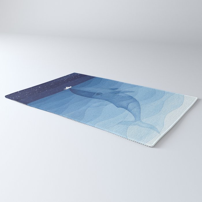 Whale blue ocean Rug Gallery Image 3