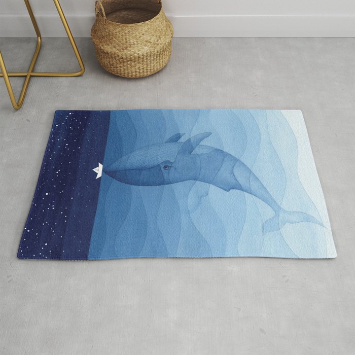 Whale blue ocean Rug Gallery Image 1