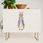 Peter the rabbit beige linen textured background Credenza Gallery Image 1