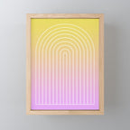 Ombre Arch IV Pink Yellow Sunrise Gradient Modern Geometric Lines Mini Art Print Gallery Image 1