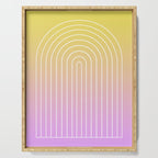 Ombre Arch IV Pink Yellow Sunrise Gradient Modern Geometric Lines Serving Tray Gallery Image 1