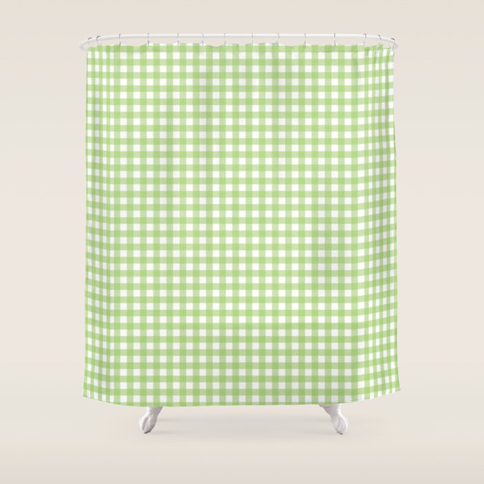 Green Gingham Shower Curtain Gallery Image 1