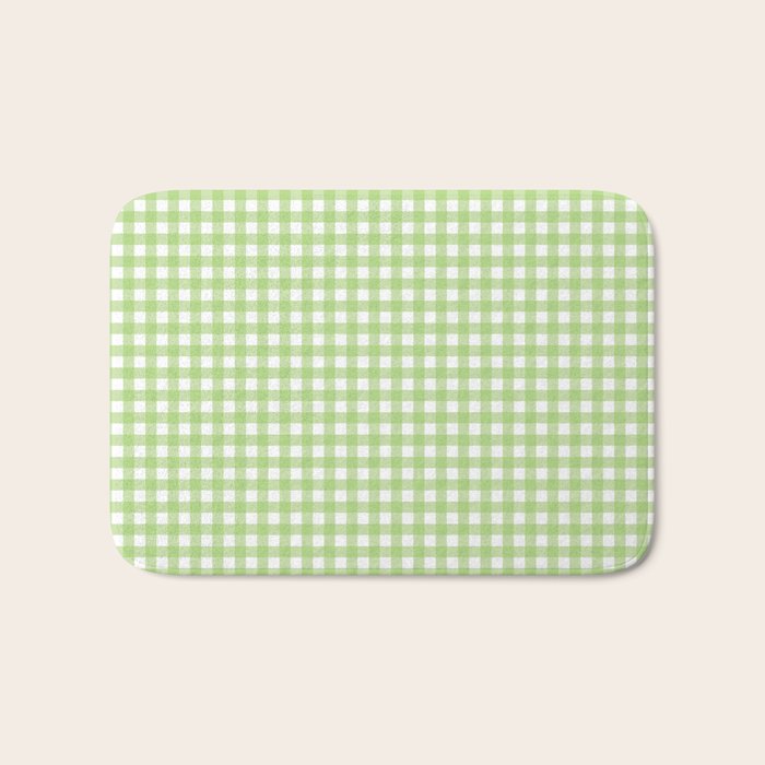 Green Gingham Bath Mat Gallery Image 1