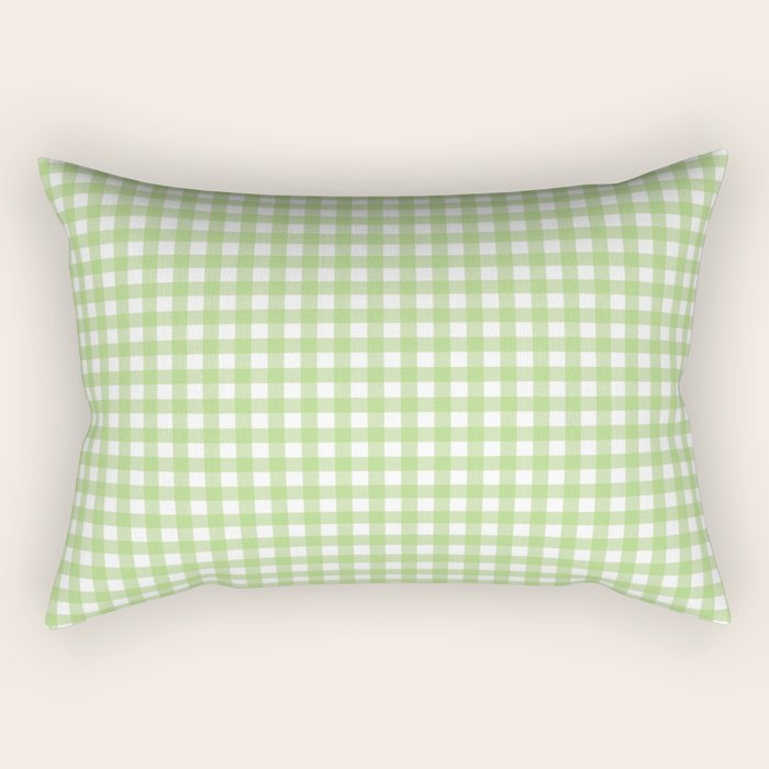 Green Gingham Rectangular Pillow Gallery Image 2