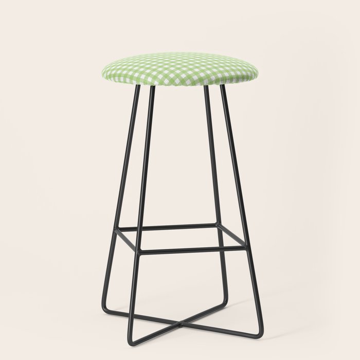 Green Gingham Stool Gallery Image 1