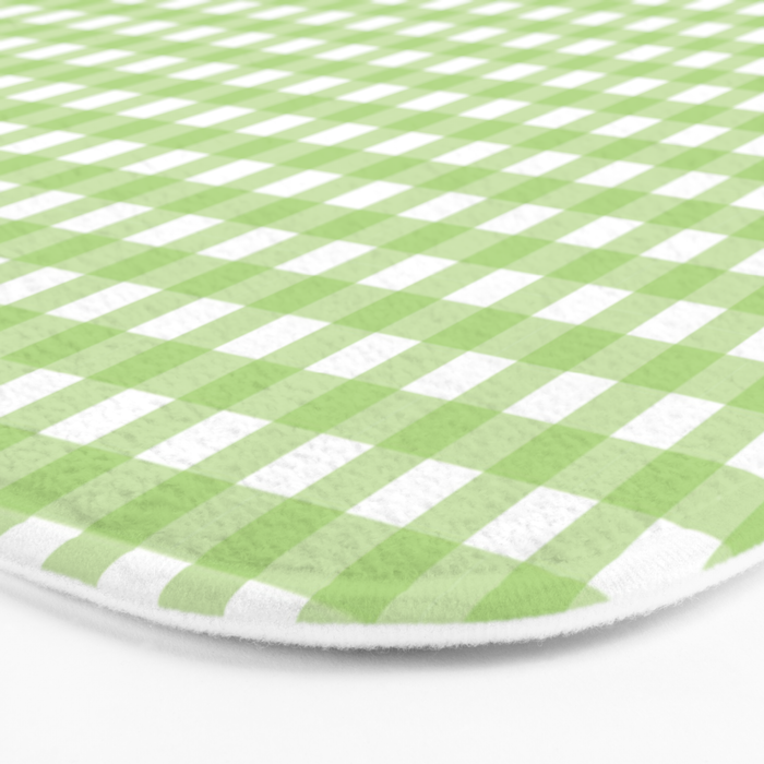 Green Gingham Bath Mat Gallery Image 3