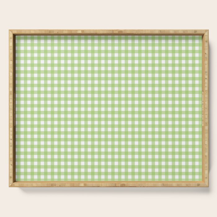 Green Gingham Serving Tray Gallery Image 1