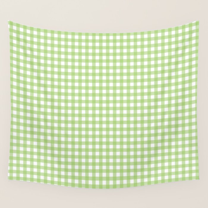 Green Gingham Wall Tapestry Gallery Image 1