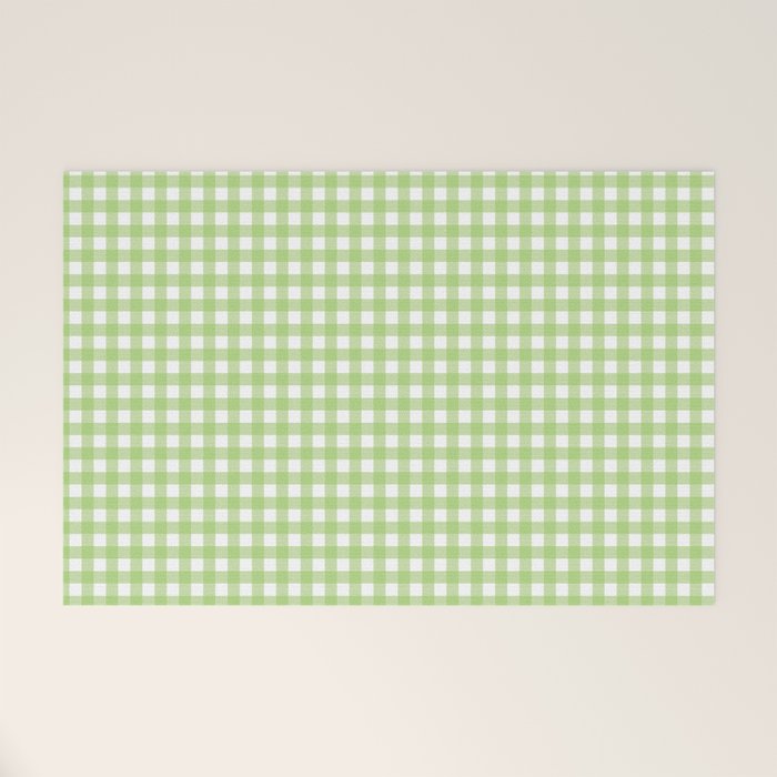 Green Gingham Welcome Mat Gallery Image 1