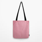 Minimal Arch XVIII 90s Pink Modern Geometric Lines Tote Bag Gallery Image 2