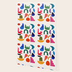 'Night Garden' Abstract Colorful Paper Collage Mid Century Fun Minimal Shapes by Ejaaz Haniff Wallpaper Gallery Image 2
