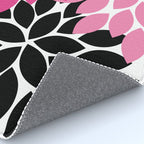 Bold Colorful Hot Pink Black Dahlia Flower Burst Petals Rug Gallery Image 4