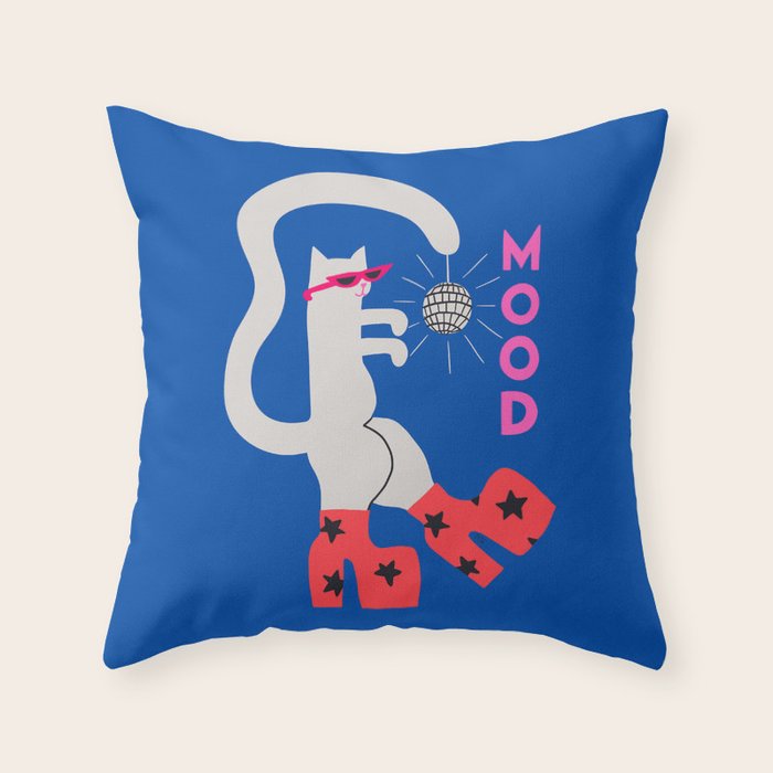 Mood Cat Throw Pillow Gallery Image 1