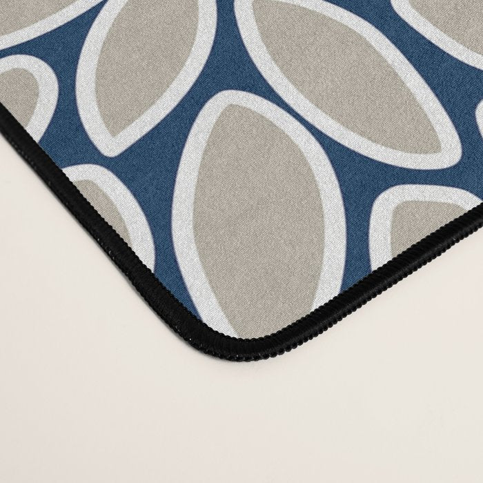 Leaves and Blooms, Blue and Gray Desk Mat Gallery Image 4