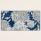 Leaves and Blooms, Blue and Gray Desk Mat Gallery Image 3