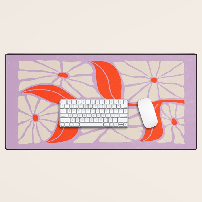 Plum & Flamingo: Les Fleurs | Flower Market Color Series 06 Desk Mat Gallery Image 1