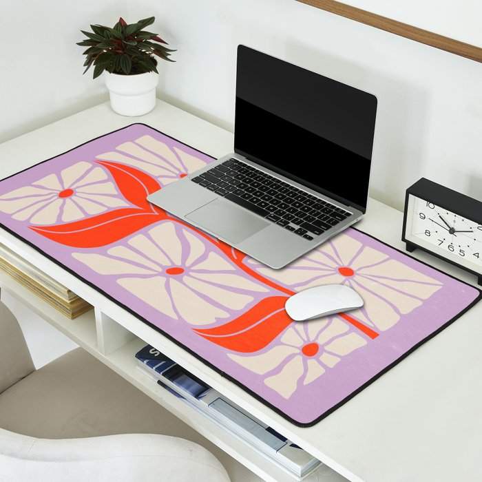 Plum & Flamingo: Les Fleurs | Flower Market Color Series 06 Desk Mat Gallery Image 2