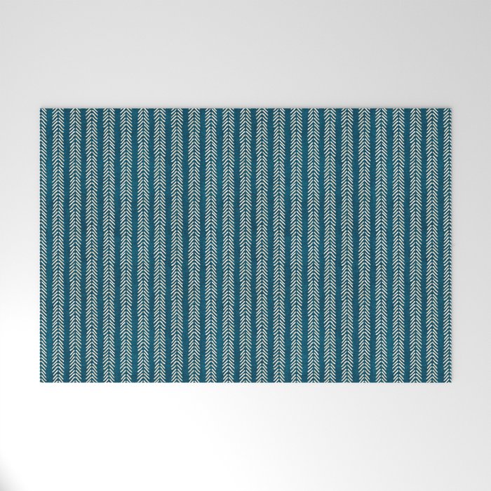 Small Teal Arrowheads Welcome Mat Gallery Image 1