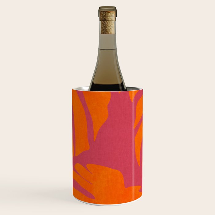 monstera pink orange summer plant leaves Wine Chiller Gallery Image 1