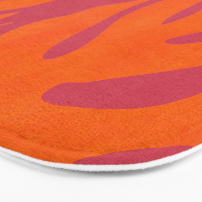 monstera pink orange summer plant leaves Bath Mat Gallery Image 3
