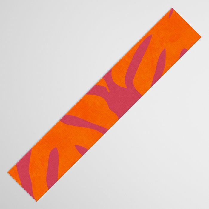 monstera pink orange summer plant leaves Table Runner Gallery Image 3