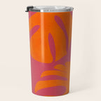 monstera pink orange summer plant leaves Travel Mug Gallery Image 3