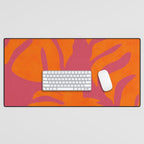 monstera pink orange summer plant leaves Desk Mat Gallery Image 1