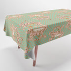 Dancing tiger Zig zag tiger - mint sand Tablecloth Gallery Image 1