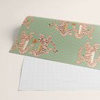 Dancing tiger Zig zag tiger - mint sand Wrapping Paper Gallery Image 2