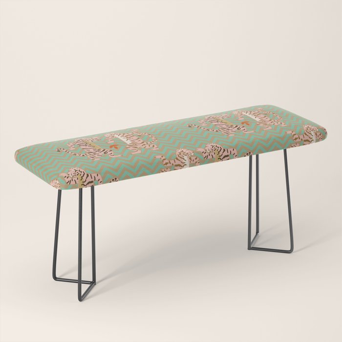 Dancing tiger Zig zag tiger - mint sand Bench Gallery Image 1