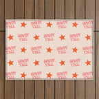 Southern Welcome: Howdy Y'all (bright pink and orange old west letters) Outdoor Rug Gallery Image 1