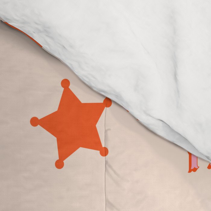 Southern Welcome: Howdy Y'all (bright pink and orange old west letters) Comforter Gallery Image 4